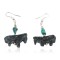 Horse Certified Authentic Navajo .925 Sterling Silver Hooks Natural Turquoise Jet Dangle Native American Earrings 18146-1