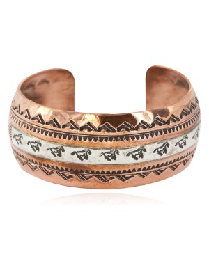 Horse Handmade Certified Authentic Navajo Pure .925 Sterling Silver and Copper Native American Bracelet 12843-8