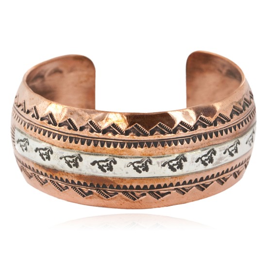 Horse Handmade Certified Authentic Navajo Pure .925 Sterling Silver and Copper Native American Bracelet 12843-8