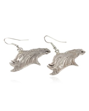 Horse Navajo Handmade Certified Authentic .925 Sterling Silver Native American Dangle Earrings 97010