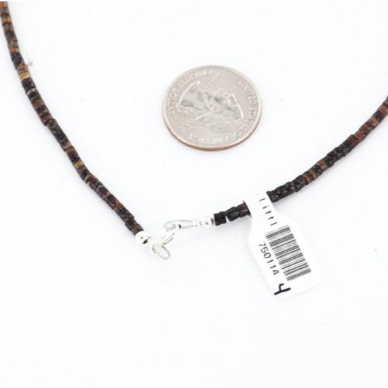 Inlaid Bird Certified Authentic Navajo .925 Sterling Silver Jasper Turquoise Native American Necklace 750114-4