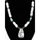 Inlaid Bird Certified Authentic Navajo .925 Sterling Silver WHITE Turquoise Turquoise Native American Necklace 390886333413