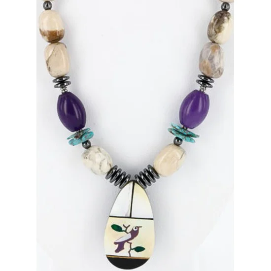 Inlaid Bird Navajo .925 Sterling Silver Agate Turquoise Native American Necklace 371030930484 Inlaid Bird Navajo .925 Sterling Silver Agate Turquoise Native American Necklace 371030930484