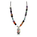 Inlaid Bird Navajo .925 Sterling Silver Multicolor Turquoise Native American Necklace 390761996615