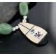 InlaidCertified Authentic Navajo .925 Sterling Silver Jade and Turquoise Native American Necklace 390659806467