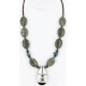 InlaidCertified Authentic Navajo .925 Sterling Silver Jasper Turquoise Native American Necklace 15880-1