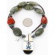 InlaidCertified Authentic Navajo .925 Sterling Silver Jasper Turquoise Native American Necklace 15880-2
