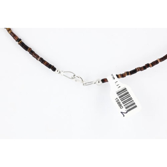 InlaidCertified Authentic Navajo .925 Sterling Silver Jasper Turquoise Native American Necklace 15880-2