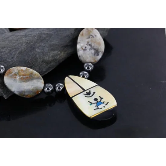 Inlaid Navajo .925 Sterling Silver Jasper Turquoise Native American Necklace 370983423253 Inlaid Navajo .925 Sterling Silver Jasper Turquoise Native American Necklace 370983423253