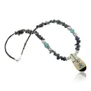 Inlaid Navajo .925 Sterling Silver Lapis Turquoise Native American Necklace 15213-2-0