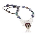 InlaidCertified Authentic Navajo .925 Sterling Silver Lapis Turquoise Native American Necklace 15757-3