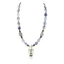 Inlaid Navajo .925 Sterling Silver Lapis Turquoise Native American Necklace 371033899518
