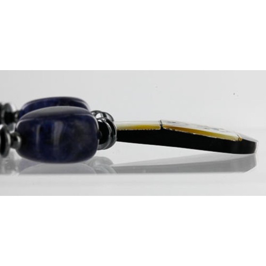 InlaidCertified Authentic Navajo .925 Sterling Silver LAPIS Turquoise Native American Necklace 371068469412