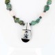 InlaidCertified Authentic Navajo .925 Sterling Silver Quartz Turquoise Native American Necklace 15824-15