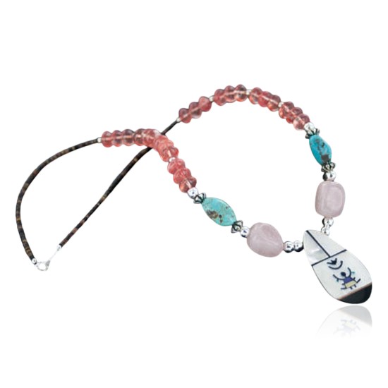 InlaidCertified Authentic Navajo .925 Sterling Silver Quartz Turquoise Native American Necklace 370880216537 InlaidCertified Authentic Navajo .925 Sterling Silver Quartz Turquoise Native American Necklace 370880216537
