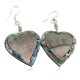 Inlay Heart Certified Authentic Navajo .925 Sterling Silver Hooks Natural Abalone Native American Dangle Earrings 18099-6