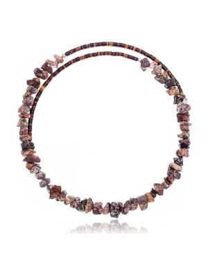 Jasper Certified Authentic Navajo Native American Adjustable Choker Wrap Necklace 25564