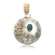 Kokopelli 12kt Gold Filled and .925 Sterling Silver Certified Authentic Handmade Navajo Native American Natural Turquoise Pendant 17042-8