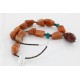 Certified Authentic Navajo .925 Sterling Silver Natural Carnelian Turquoise Jasper Native American Necklace 15800-32