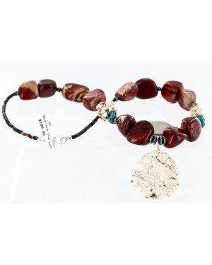 Certified Authentic Navajo .925 Sterling Silver Natural WHITE Turquiose Jasper Native American Necklace 390754340231