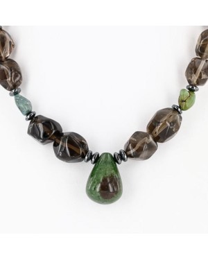Large $220 Certified Authentic Navajo .925 Sterling Silver Natural Turquoise Quartz Native American Necklace 370997988701