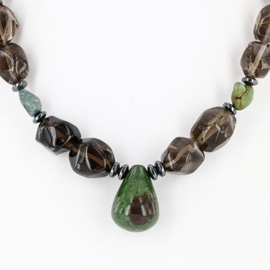 Large $220 Certified Authentic Navajo .925 Sterling Silver Natural Turquoise Quartz Native American Necklace 370997988701