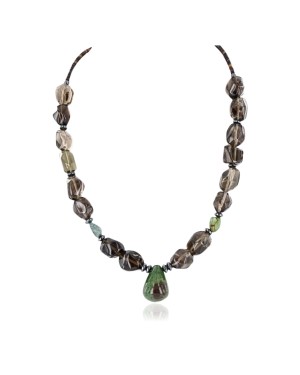 Large $220 Certified Authentic Navajo .925 Sterling Silver Natural Turquoise Quartz Native American Necklace 370997988701