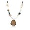 Large $220 Certified Authentic Navajo .925 Sterling Silver Natural Turquoise Tigers Eye Native American Necklace 750109-4