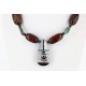 Large $240 InlaidCertified Authentic Navajo .925 Sterling Silver Tigers Eye Turquoise Native American Necklace 15810-44