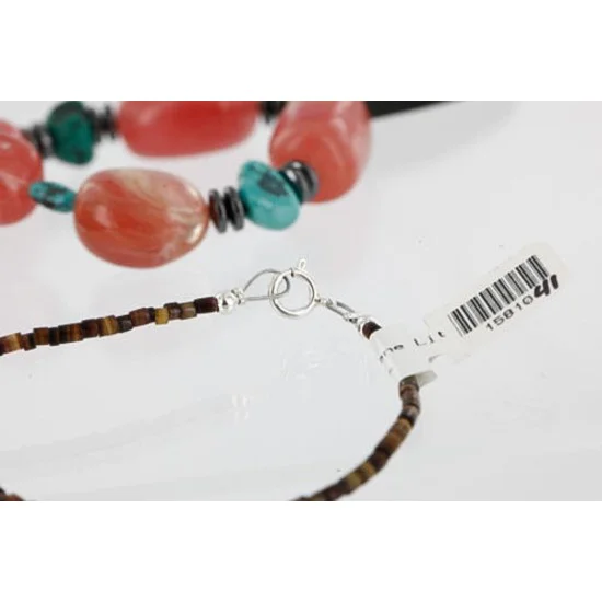 Inlaid Navajo .925 Sterling Silver Quartz Turquoise Native American Necklace 15810-41