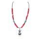 Large $270 Inlaid BirdCertified Authentic Navajo .925 Sterling Silver Coral Hematite Turquoise Native American Necklace 370999096148