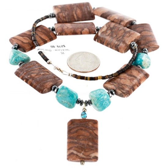 Certified Authentic Navajo .925 Sterling Silver Natural Turquoise Jasper Native American Necklace 390854107590 Certified Authentic Navajo .925 Sterling Silver Natural Turquoise Jasper Native American Necklace 390854107590