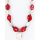 Certified Authentic Navajo .925 Sterling Silver WHITE Turquoise Turquoise CORAL Native American Necklace 750114-16