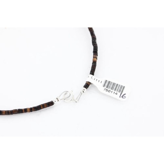 Certified Authentic Navajo .925 Sterling Silver WHITE Turquoise Turquoise CORAL Native American Necklace 750114-16