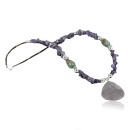 Large $290 Certified Authentic Navajo .925 Sterling Silver Natural Turquoise Amethyst Native American Necklace 390685575292