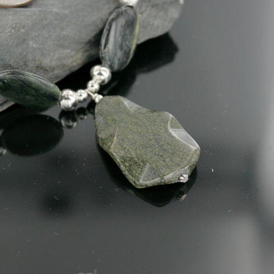 Certified Authentic Navajo .925 Sterling Silver Natural Turquoise Jasper Native American Necklace 15383-3-0
