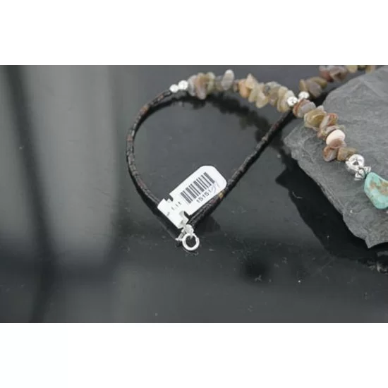 Large Inlaid Bird Navajo .925 Sterling Silver Natural Agate and Turquoise Native American Necklace 15151-39 Large Inlaid Bird Navajo .925 Sterling Silver Natural Agate and Turquoise Native American Necklace 15151-39