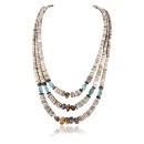 Large $380 Certified Authentic 3 Strand Navajo .925 Sterling Silver Graduated Spiny and Tigers Eye Native American Necklace 370995445893