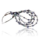 Large $400 Certified Authentic 5 Strand Navajo .925 Sterling Silver Turquoise and Lapis Native American Necklace 15735-1