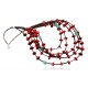 Large $450 Certified Authentic 5 Strand Navajo .925 Sterling Silver Turquoise and Coral Native American Necklace 370986867893