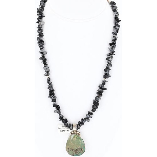 Handmade Certified Authentic Navajo .925 Sterling Silver Natural Turquoise Native American Necklace 390794183123