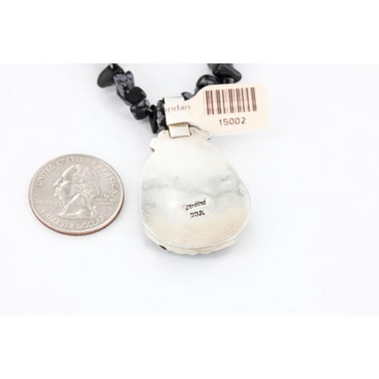 Handmade Certified Authentic Navajo .925 Sterling Silver Natural Turquoise Native American Necklace 390794183123