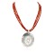 Large .925 Sterling Silver Handmade Certified Authentic Navajo Coral Native American Necklace 24349-15938