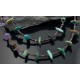 Large Certified Authentic 2 Strand Navajo .925 Sterling Silver Turquoise and Amethyst Native American Necklace 750106-32