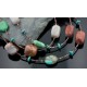 Large Certified Authentic 3 Strand Navajo Native .925 Sterling Silver Turquoise and Multicolor Stones Native American Necklace 15649-1