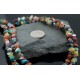 Large Certified Authentic 2 Strand Navajo .925 Sterling Silver Multicolor Native American Necklace 370803468962