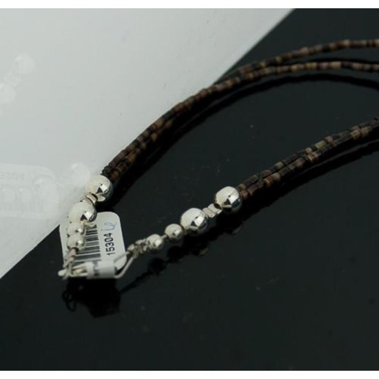 Large Certified Authentic 2 Strand Navajo .925 Sterling Silver Multicolor Native American Necklace 370803468962