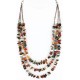 Large Certified Authentic 2 Strand Navajo .925 Sterling Silver Multicolor Natural Stone Native American Necklace 15863-8