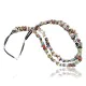 Large 2 Strand Navajo .925 Sterling Silver Multicolor Stones Native American Necklace 15501-5