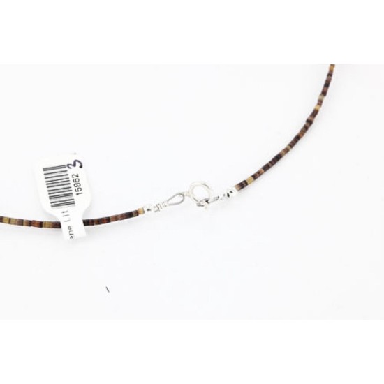 Large Certified Authentic 2 Strand Navajo .925 Sterling Silver Multicolor Stones Native American Necklace 15862-3 Large Certified Authentic 2 Strand Navajo .925 Sterling Silver Multicolor Stones Native American Necklace 15862-3